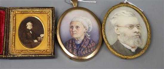 Three miniature portraits,